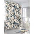 thumbnail image 3 of Blue Spring Floral Long Shower Curtain Set, Waterproof Shower Curtains for Bathroom, Vintage Botanical Farmhouse Washable Fabric Cloth Bath Curtain for Bathtub Decoration with Hooks 72x84 Inches, 3 of 6