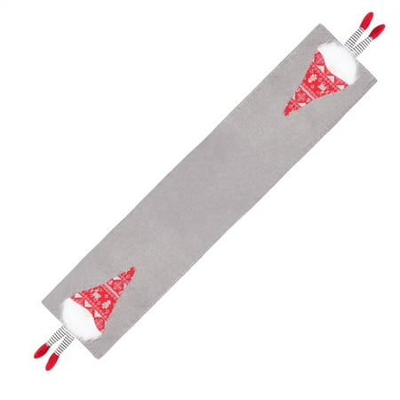 

Christmas Table Runner Xmas Ornaments Happy New Year Xmas Gifts Navidad(Gray)
