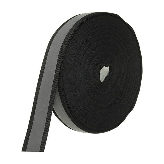 Uxcell Reflective Tape Strip, 30mm x 55Yards Reflective Tape for Clothing Raincoats, Black