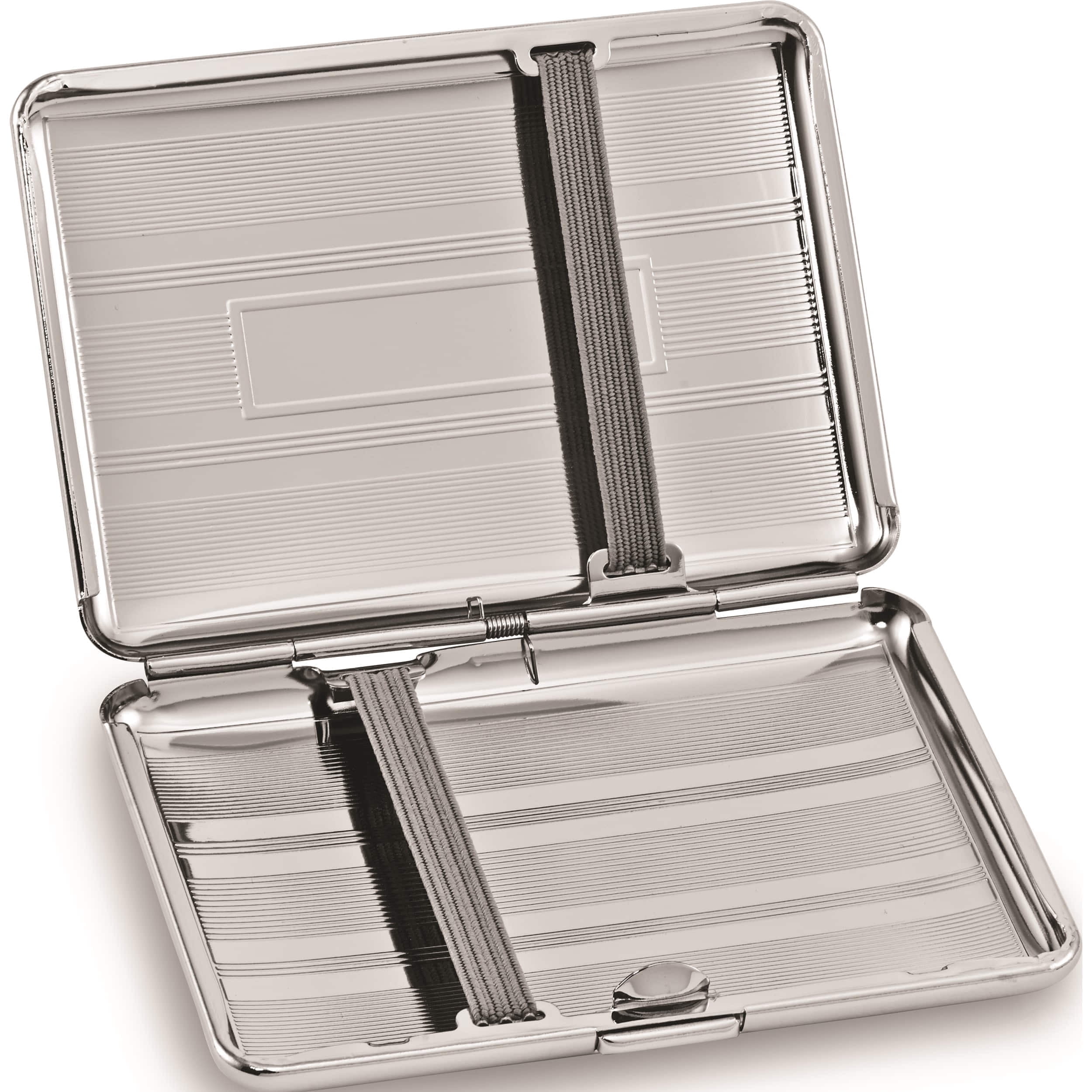 Fashion Silver-Plated Elastic Holder (Holds 14 King) Cigarette/Card Case (4 X 2.75) Made In China gl8271
