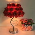 thumbnail image 4 of Simulation Rose Table Lamp Eco-Friendly Ornamental Heart Nightstand Lamp Home Decor, 4 of 8