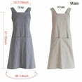 thumbnail image 7 of Toptie Cross Back Kitchen Apron with Two Pockets for Men, Cotton Linen Christmas Apron - Gray, 7 of 7