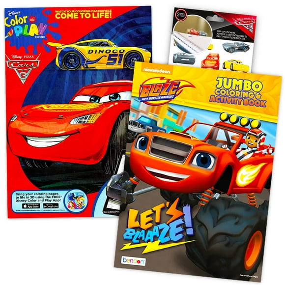 Blaze and the Monster Machines Coloring Book Super Set -- 2 Books and Over 160 Cars Stickers