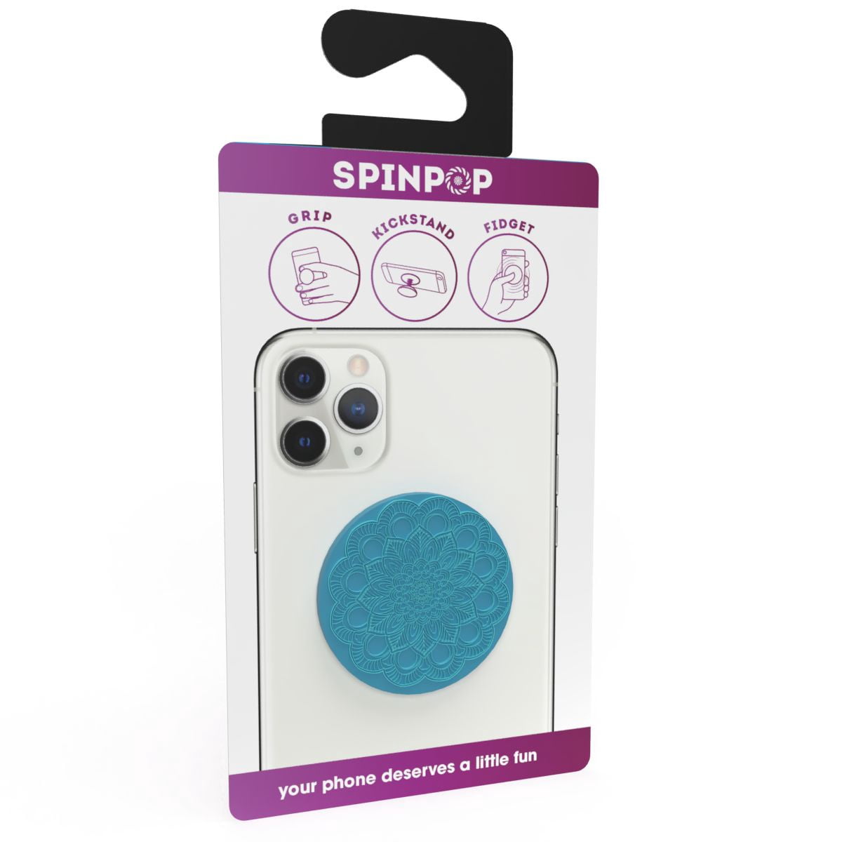 Spinpop Textured Phone Grip - Blue Mandala - Walmart.com Spinpop Textured Phone Grip - Blue Mandala - Walmart.com