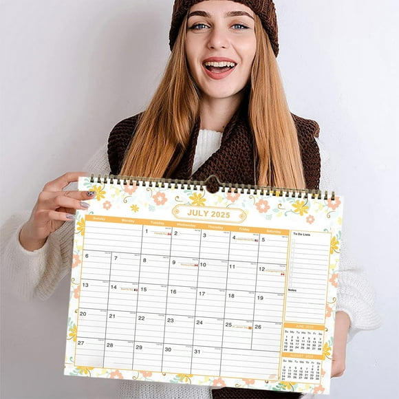 Decoración del hogar, decoración de habitaciones, decoración de paredes Calendario de escritorio en inglés del 2025.7 al 2026.12 Calendario de papel