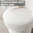 thumbnail image 5 of Round Swivel Chair,Modern Accent Chair,Comfy Barrel Chair,Fuzzy Teddy Upholstered Armchair for Living Room,Bedroom,Office,Waiting Room (White Left), 5 of 18