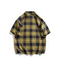 thumbnail image 6 of WREESH Men's Button Down Shirts Short Sleeve Plaid Shirt with Button-Open Pockets for a Classic Men's Summer Wardrobe Yellow, 6 of 9