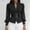Black, variant on Womens Summer Tops Elegant Slim Belted Mesh Panel Long Sleeve Solid Blouse Shirts for Women Blue L