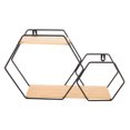 thumbnail image 4 of Minkissy Hexagonal Wall Shelf for Decorative Home Storage Rack Black 1Pcs, 4 of 8