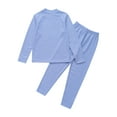 thumbnail image 4 of Haitryli Girls Boys Thermal Underwear Set Kids Base Layer Round Neck T-shirt with and Leggings Set Blue 15-16, 4 of 7