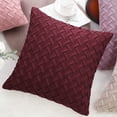 thumbnail image 6 of PiccoCasa 2Pcs Decorative Throw Pillowcases Stylish Basket Weave Cushion Cover, 18"x18" Red, 6 of 8