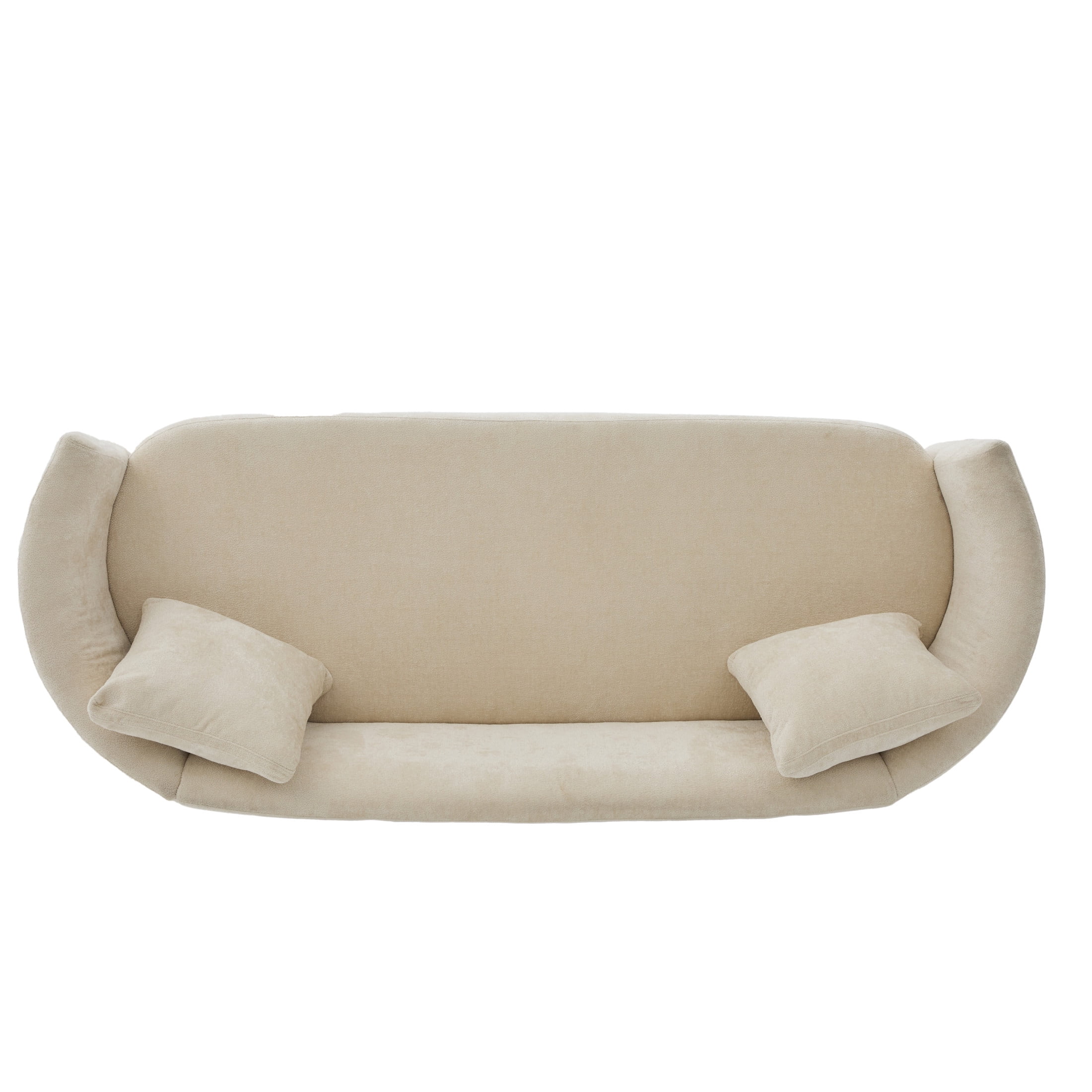 Christopher Knight Home 81" Curved Boucle Sofa with Wood Frame, Modern 3-Seater Couch, Beige