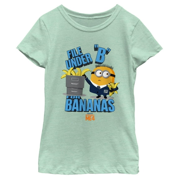 Girl's Despicable Me 4 Jorge File Under "B" for Bananas Graphic T-Shirt