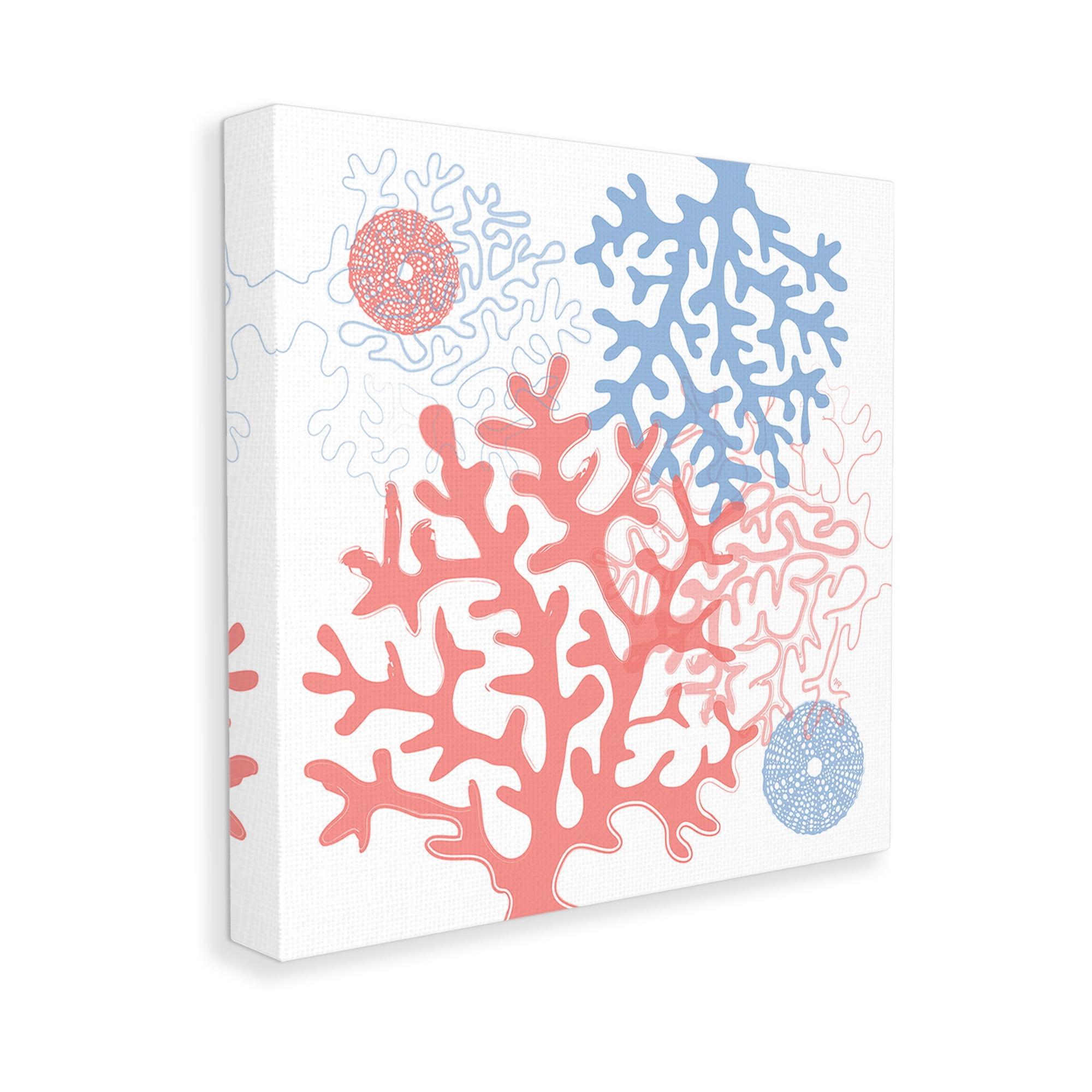 Stupell Industries Abstract Coral & Urchins Abstract Painting Gallery Wrapped Canvas Art Print Wall Art, 17 x 17