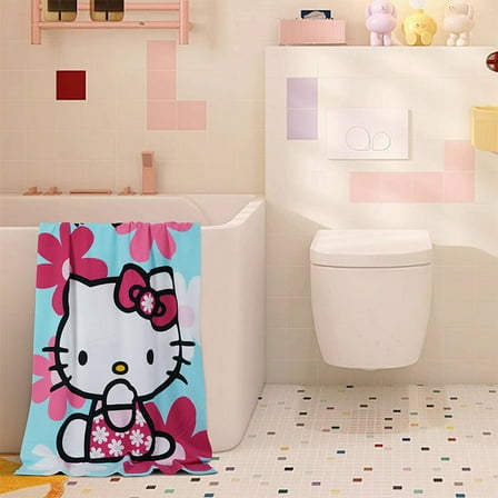 Hello Kitty Coming Up Daisies  Beach Bath Pool Towel 27 in x 54 in