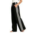 thumbnail image 4 of Women's Y2K Wide Leg Pants Striped Track Elastic Waist Long Sweatpants Parachute Pants,M, 4 of 4