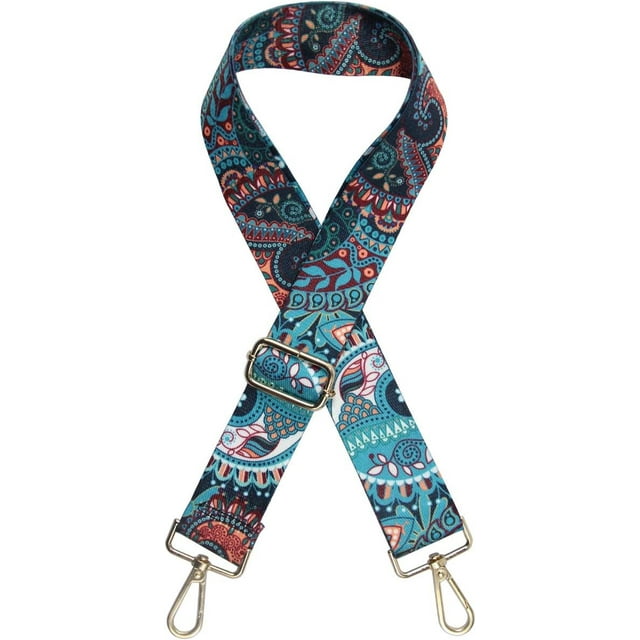 GFDYREE Grand Sangle de Sac à Main et Sac à Bandoulière Jacquard Tissé Style Guitare Multicolore Sangle de Remplacement Toile Sangle de Sac Bandoulière Réglable