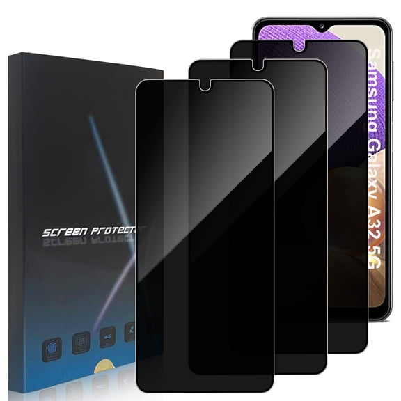 ZYQEEE Privacy Screen Protector for Samsung Galaxy A32 5G 6.5", Scratch Resistant Anti-Spy Tempered Glass Film, Bubble Free, Easy Installation,Case Friendly,3 Pack