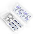 thumbnail image 4 of Picia Butterflies Print Children's Knife, Fork And Spoon Set - Kids’ Knife Fork Spoon - Stainless Steel Kids Silverware Set - Metal Kids Cutlery Set, 4 of 8