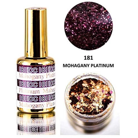 DND DC PLATINUM Gel Polish, Premium Gel Polish for Nails Containing Glitter, Daisy Nails (with bonus side Glitter) Made in USA (Iris Platinum (204).)