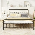 thumbnail image 3 of Costway King Size Bed Frame with Headboard Under Bed Storage No Box Spring Needed Black, 3 of 10