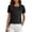 Black, variant on Puff Sleeve Tops For Womens Solid Loose Crew Neck T Shirts Lightweight Soft Basic Blouses Vacation Clothes Black L