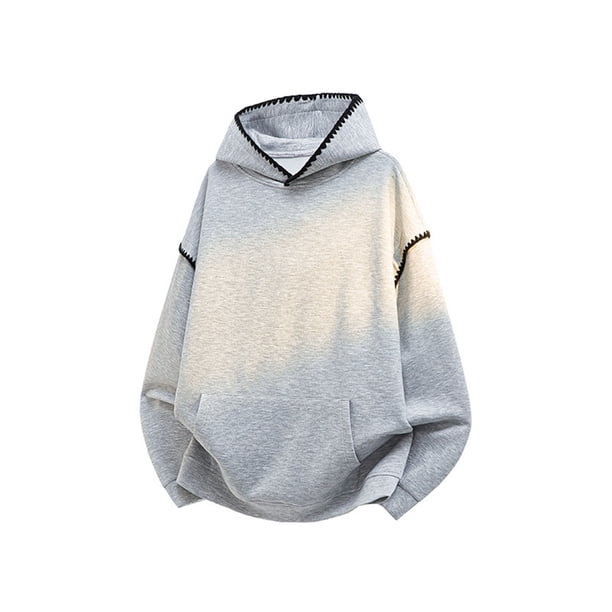 Blusa de manga larga con capucha para hombre, jersey deportivo de cuello alto, manga larga, color liso, con bolsillo, de poliéster