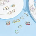 thumbnail image 7 of 8 Pairs Enamel Huggie Earrings Hoop Earrings Round Circle Earrings Cubic Zirconia Huggie Earring Colorful Hoop Statement Earrings Wedding Earrings Jewelry Gift for Women with Box, 7 of 7