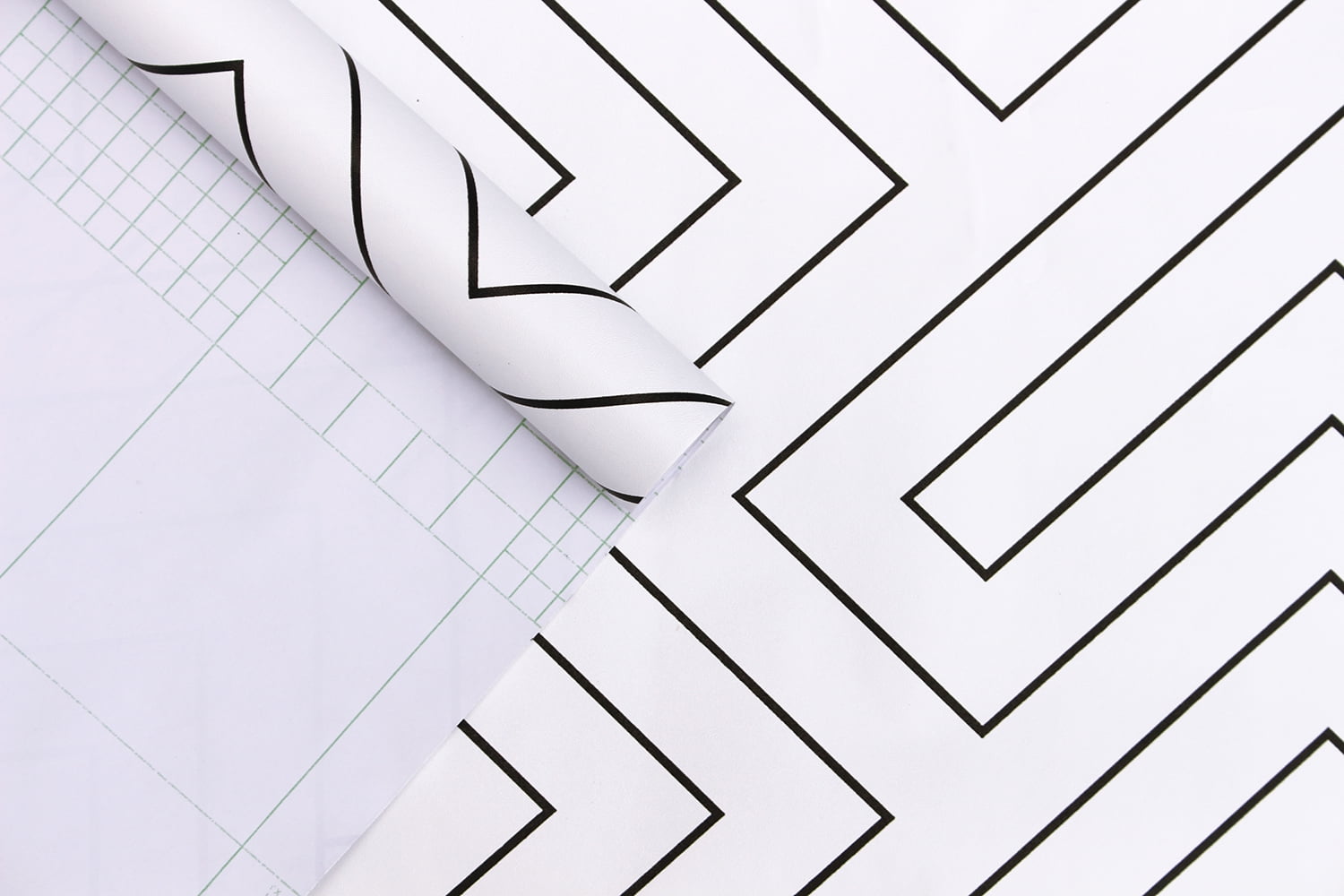 Modern Geometric Peel and Stick Wallpaper 17.7"x 19.7ft, Black and White