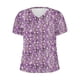 thumbnail image 4 of Fiudx Camisas de Mujer Blusas Informales de Manga Corta con Cuello En V y Estampado a La Moda para Mujer, 4 of 4