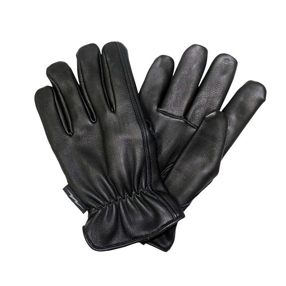 Hot Leathers GVD2003 Uni-Sex 'Grey and Black Flannel Lined' Deer Skin Leather Gloves Large