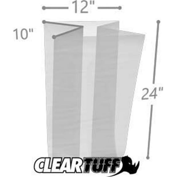 International Plastics GB2121024 12 x 10 x 24 in. 2 Mil Clear Gusseted Poly Bags - Case of 500