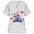 thumbnail image 2 of Uniforme de enfermera con cuello en V y manga corta para dentista informal para mujer Uniforme superior Uniforme clínico de Disney Star Baby Stitch Uniforme de enfermera, 2 of 4