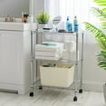 thumbnail image 4 of IRIS 3-Tier Wire Storage Shelf with Caster, 600 lb Capacity, 32"W x 14"D x 24"H, Silver, 4 of 16