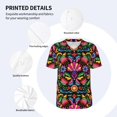 thumbnail image 5 of Rocae Colorful Floral Embroidery Mexican for Breathable Men's Baseball T-Shirt Fashionable Casual Baseball Jersey, Moisture-wicking Sportswear 4X-Large, 5 of 9