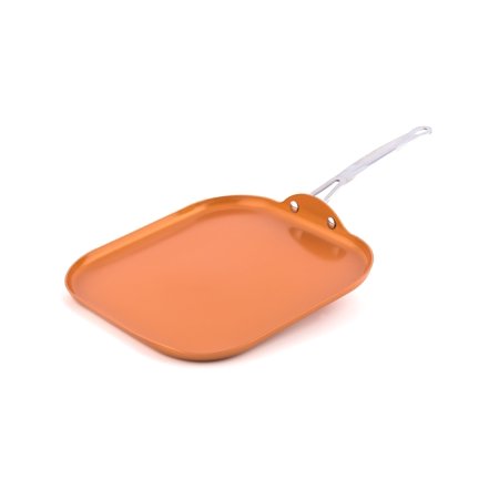 Original Copper Pan Non-Stick Square Griddle Pan, 11?