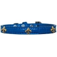 thumbnail image 4 of Bronze Fleur De Lis Widget Croc Dog Collar Black Size 14, 4 of 10