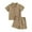 Coffee, variant on Toddler Baby Boys 2PCS Clothes Solid Color Cotton Linen Button Down Shirt Top And Shorts Summer Outdoor Casual Suit