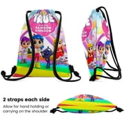 True and the Rainbow Kingdom-theme Drawstring Backpack Sports Gym Bag Water Resistant String Bag Cinch Bag,12X16(30X40cm)