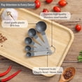 thumbnail image 3 of Juego de tazas y cucharas medidoras de utensilios de cocina Huygens, 10 piezas, tazas medidoras apilables con mango de acero inoxidable para medir ingredientes secos y líquidos (gris), 3 of 5