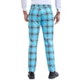 thumbnail image 3 of INSPIRE CHIC Plaid Dress Pants for Men's Slim Fit Straight Leg Formal Tartan Printed Pants 28 Light Blue, 3 of 5