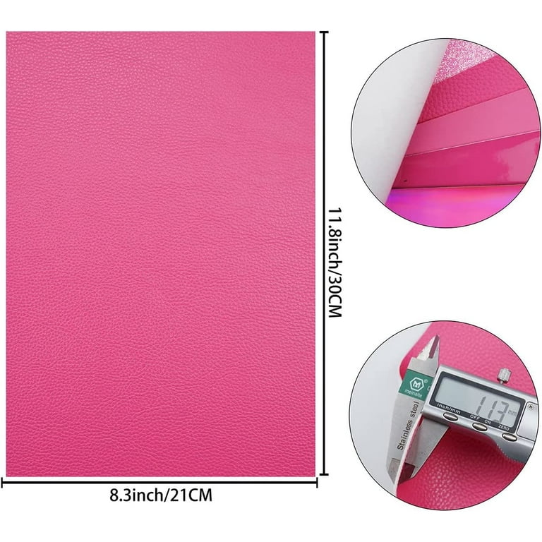 6 Pieces 8x12 Inch (21x30cm) Faux Leather Sheets Pink Series