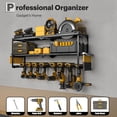 thumbnail image 2 of Spampur Power Tool Organizer Wall Mount, 15 Min Assembly & Maximum 100lb load by Heavy Duty Metal, 8 Drill Holder, 3 Layers Garage organization and Storage Rack, Tool Shelf With Battery Holder, 2 of 8