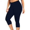 thumbnail image 2 of Chbgutlmr Workout Leggings for Women Plus Size Capris High Waisted Yoga Pants Skinny Cropped Gym Trousers, 2 of 7