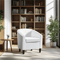 thumbnail image 2 of Renwick Faux Leather Barrel Accent Chair for Livingroom, White, 2 of 10