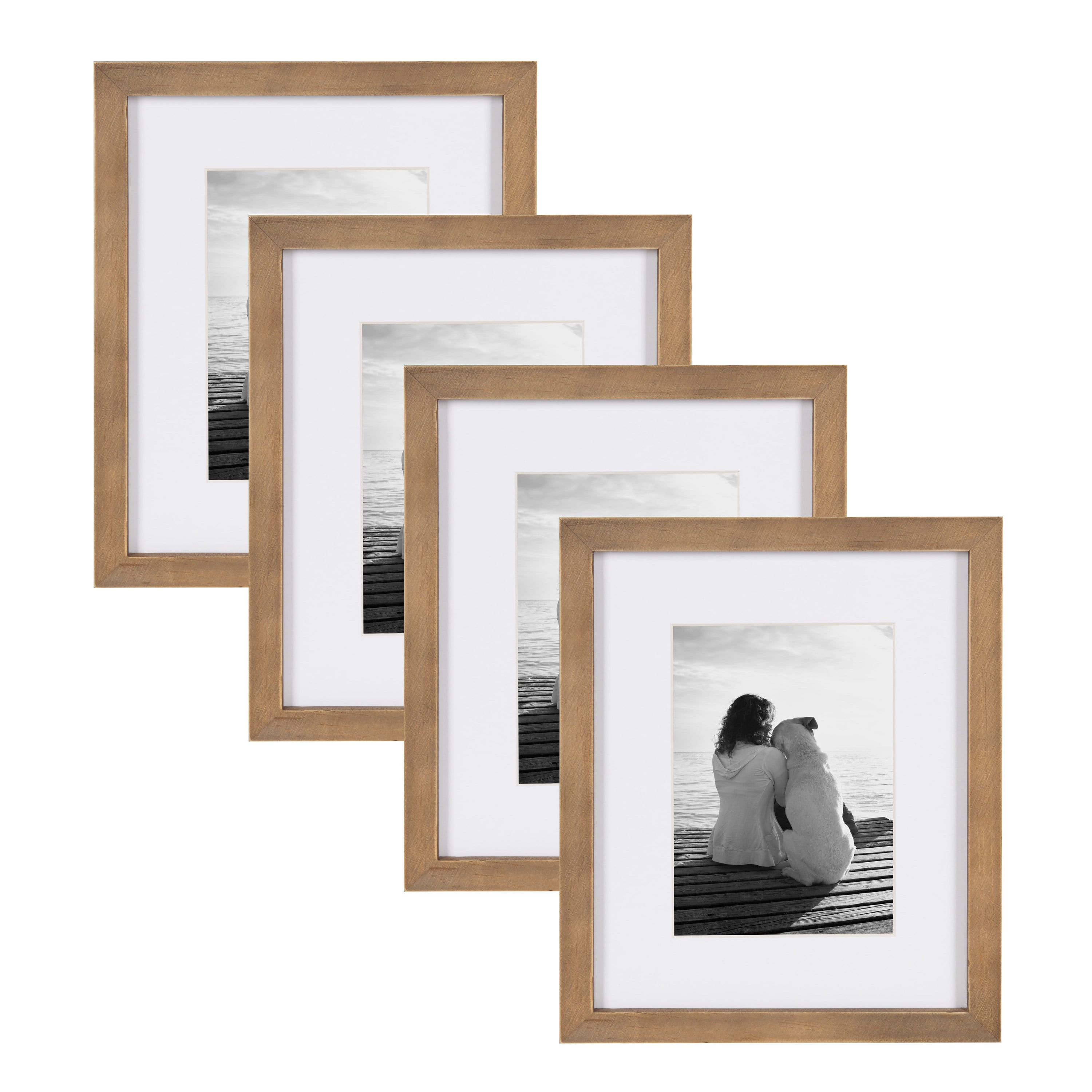 DesignOvation Gallery Wood Photo Frame Set for Customizable Wall or