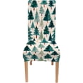 thumbnail image 2 of Green Christmas Tree Chair Covers Set of 4 Stretch Removable Washable Kitchen Chair Cover for Dining Room Stretch Dining Chair Cover for Party Dining Holiday, 2 of 5