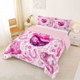 thumbnail image 3 of jejeloiu Pink Disco Cowgirl Full Size Comforter Sets Kids,Girly Western Pattern Bedding Sets,Reversible,3 Pieces, 3 of 8