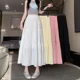 thumbnail image 3 of Elegante falda de malla blanca de cintura alta en forma de A para mujer, verano 2024, recién llegado, vestido largo de moda, 3 of 4