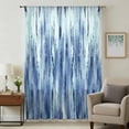 thumbnail image 2 of Navy Blue Vintage Semi Sheer Curtains Drapes for Living Room,Bedroom,French Doors Window 72 Inches Long,Stripes Painting Retro Abstract Art Rod Pocket Chiffon Curtain Drapery Voile Draperies Panel, 2 of 8
